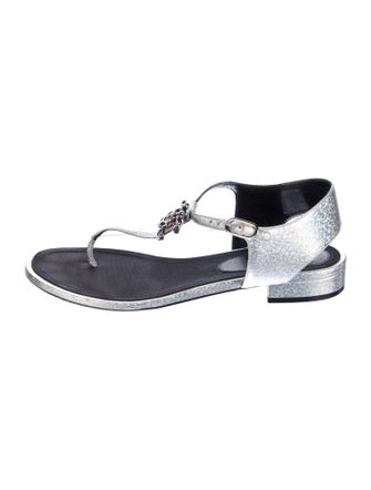 Chanel 2017 Interlocking CC Logo T-Strap Sandals