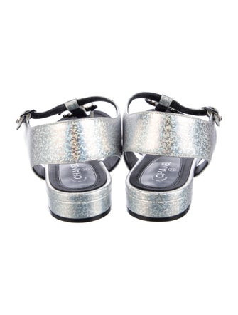 Chanel 2017 Interlocking CC Logo T-Strap Sandals