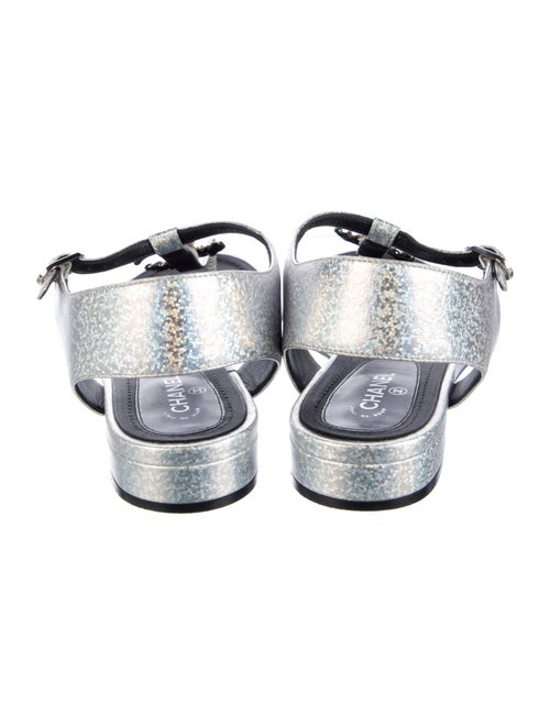 Chanel 2017 Interlocking CC Logo T-Strap Sandals