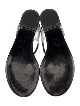 Chanel 2017 Interlocking CC Logo T-Strap Sandals