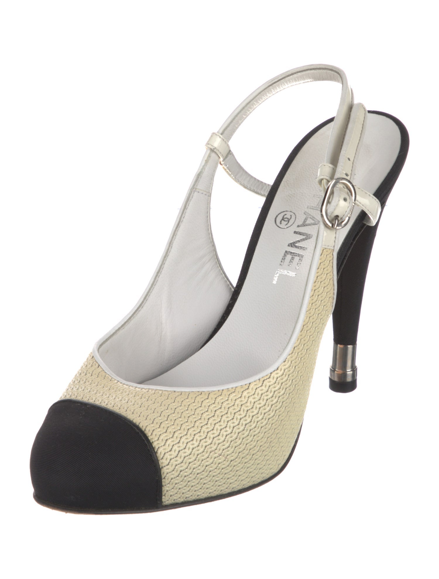 Chanel 2012 Interlocking CC Logo Slingback Pumps