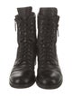 Chanel Interlocking CC Logo Leather Combat Boots