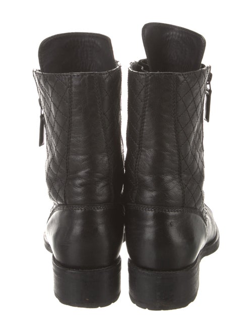 Chanel Interlocking CC Logo Leather Combat Boots