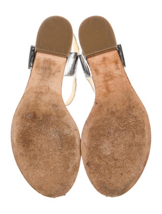 Chanel 2015 Interlocking CC Logo T-Strap Sandals