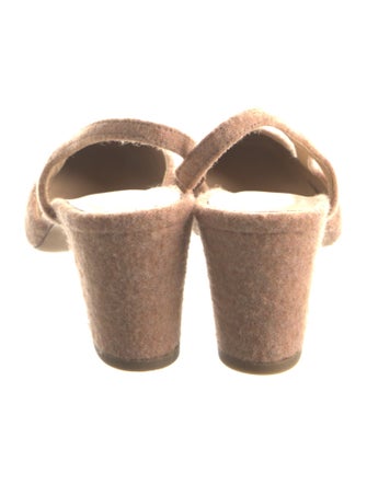 Chanel Interlocking CC Logo Wool Slingback Pumps