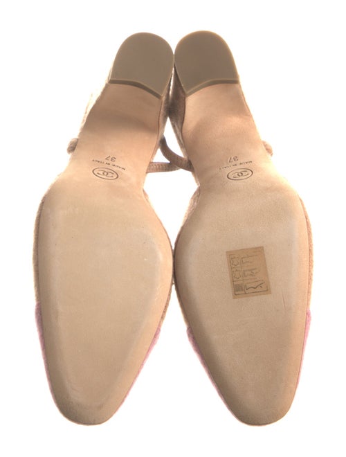 Chanel Interlocking CC Logo Wool Slingback Pumps