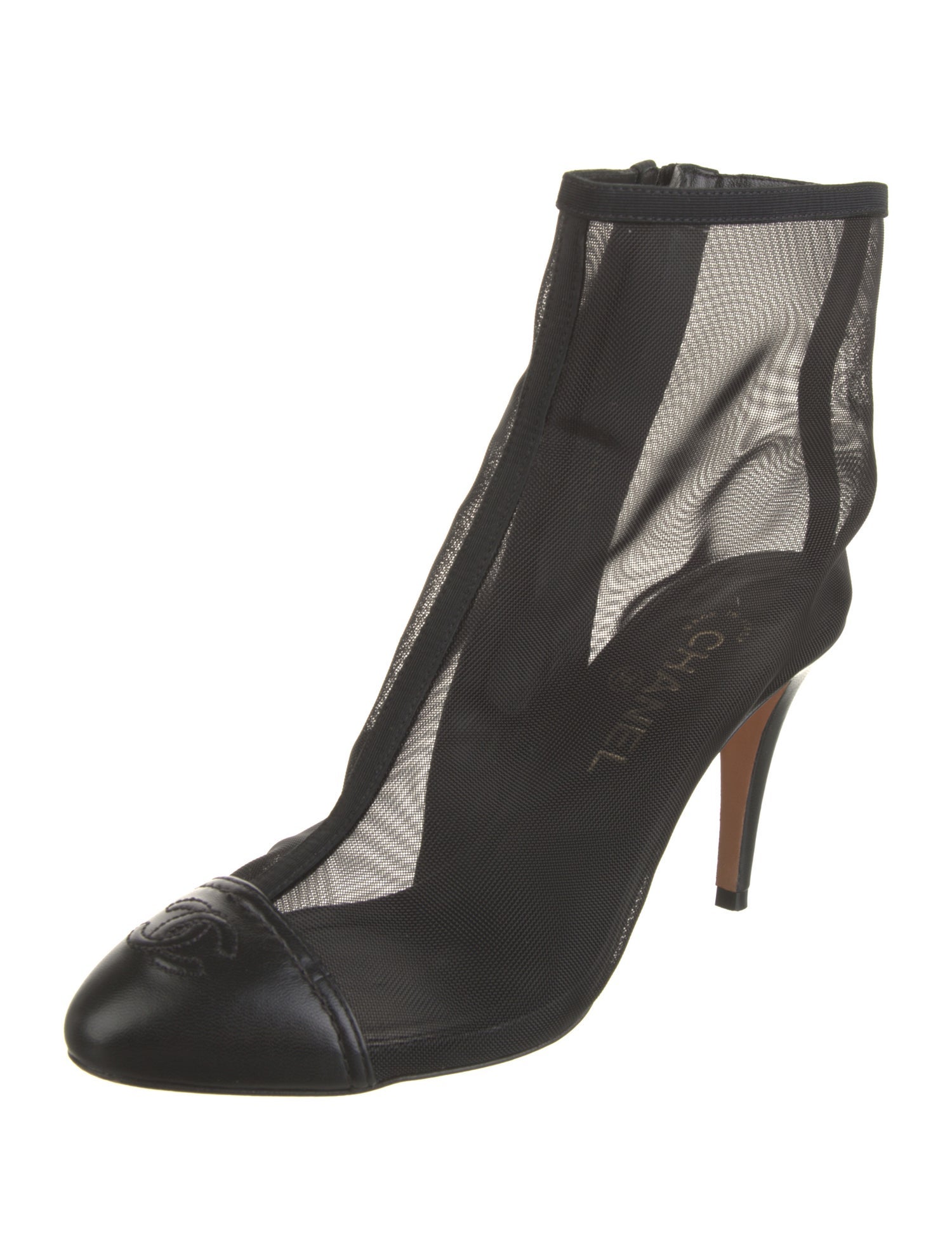 Chanel Interlocking CC Logo Mesh Boots