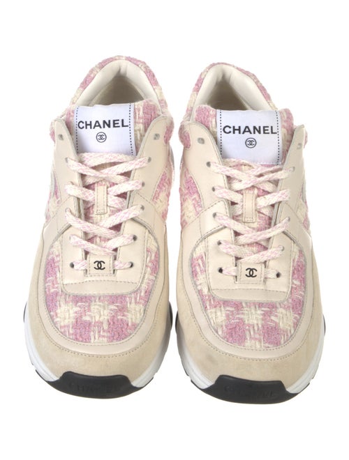 Chanel Interlocking CC Logo Tweed Sneakers