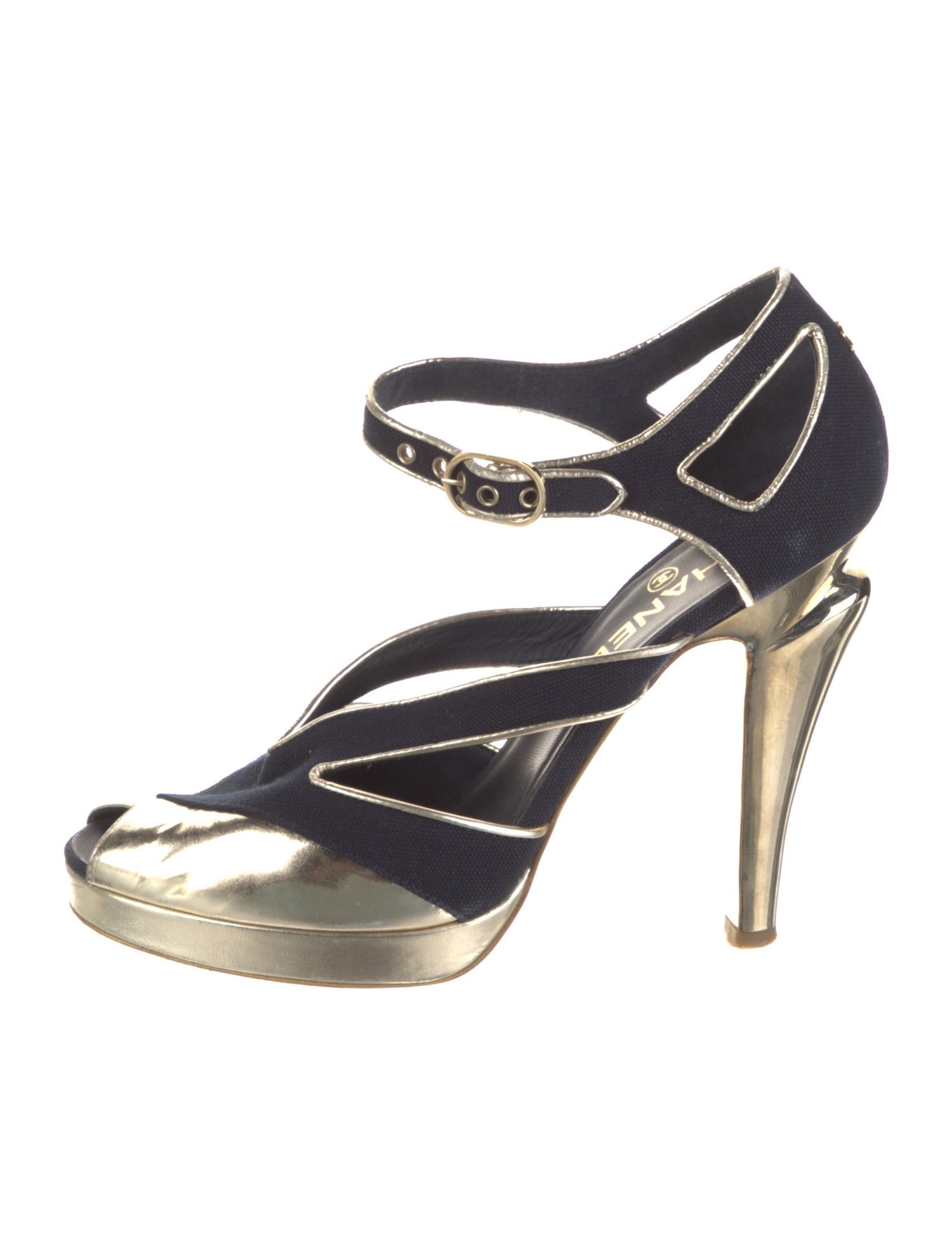 Chanel Interlocking CC Logo Canvas D'Orsay Pumps