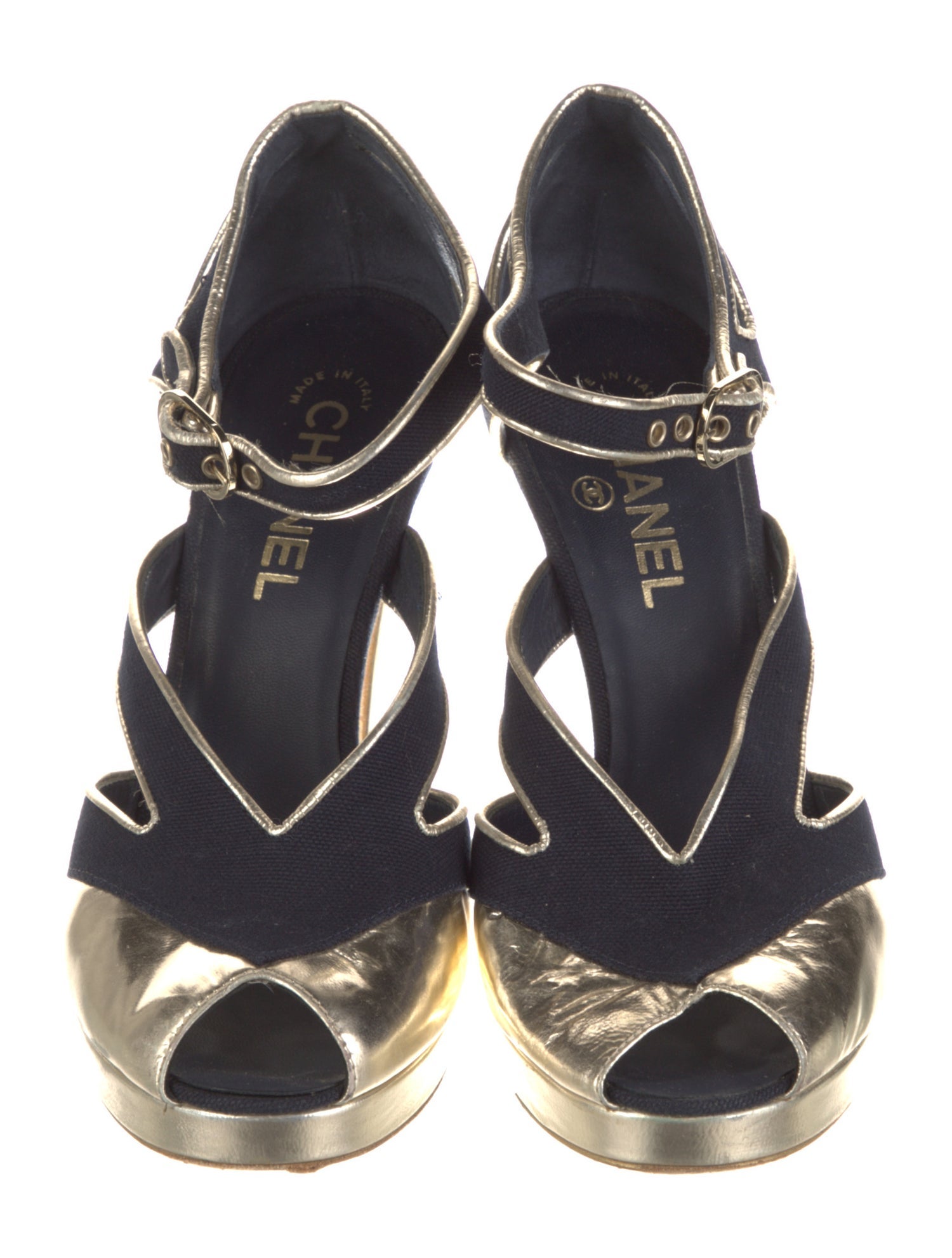 Chanel Interlocking CC Logo Canvas D'Orsay Pumps
