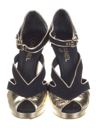 Chanel Interlocking CC Logo Canvas D'Orsay Pumps