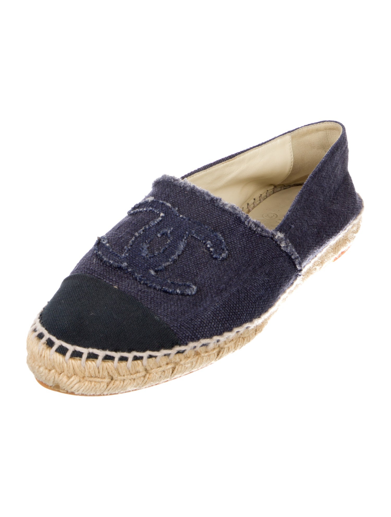 Chanel Interlocking CC Logo Denim Espadrilles