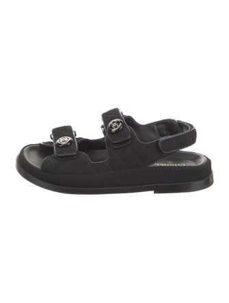 Chanel Interlocking CC Logo Mesh Slingback Sandals