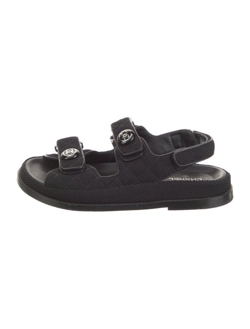 Chanel Interlocking CC Logo Mesh Slingback Sandals