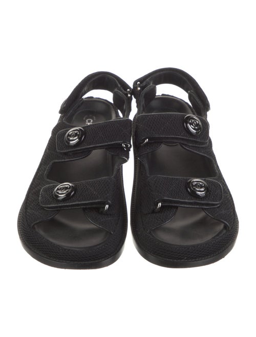 Chanel Interlocking CC Logo Mesh Slingback Sandals