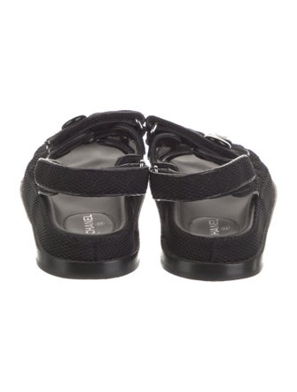 Chanel Interlocking CC Logo Mesh Slingback Sandals