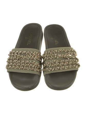 Chanel Interlocking CC Logo Canvas Slides