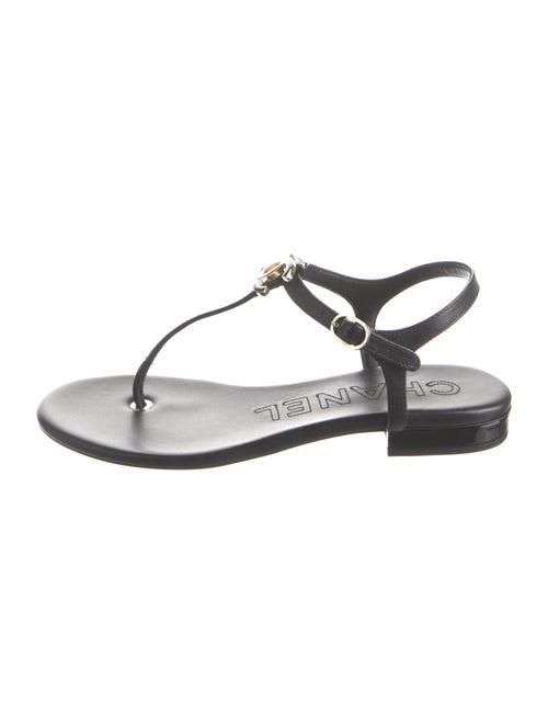 Chanel 2024 Interlocking CC Logo T-Strap Sandals