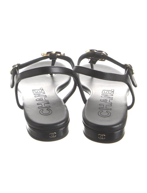 Chanel 2024 Interlocking CC Logo T-Strap Sandals