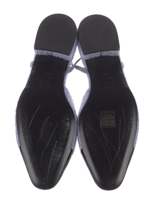 Chanel Interlocking CC Logo Tweed Slingback Flats