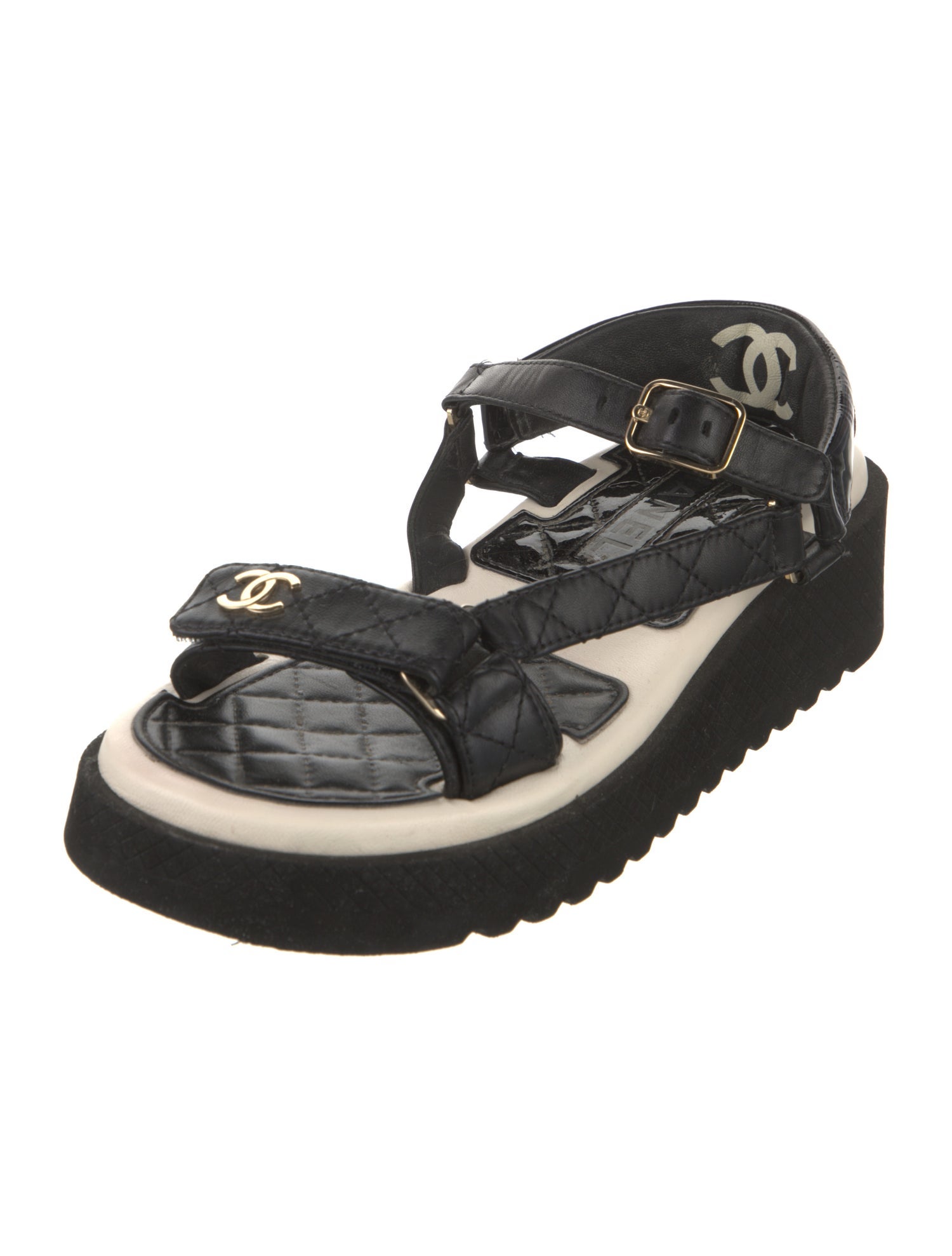 Chanel 2022 Interlocking CC Logo Sandals