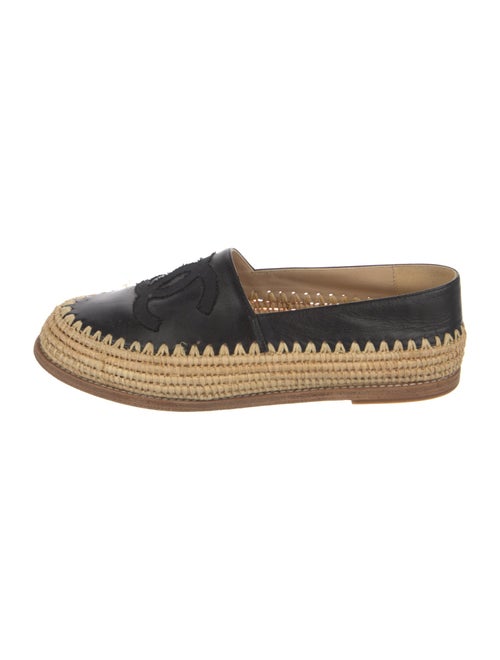 Chanel Interlocking CC Logo Leather Espadrilles