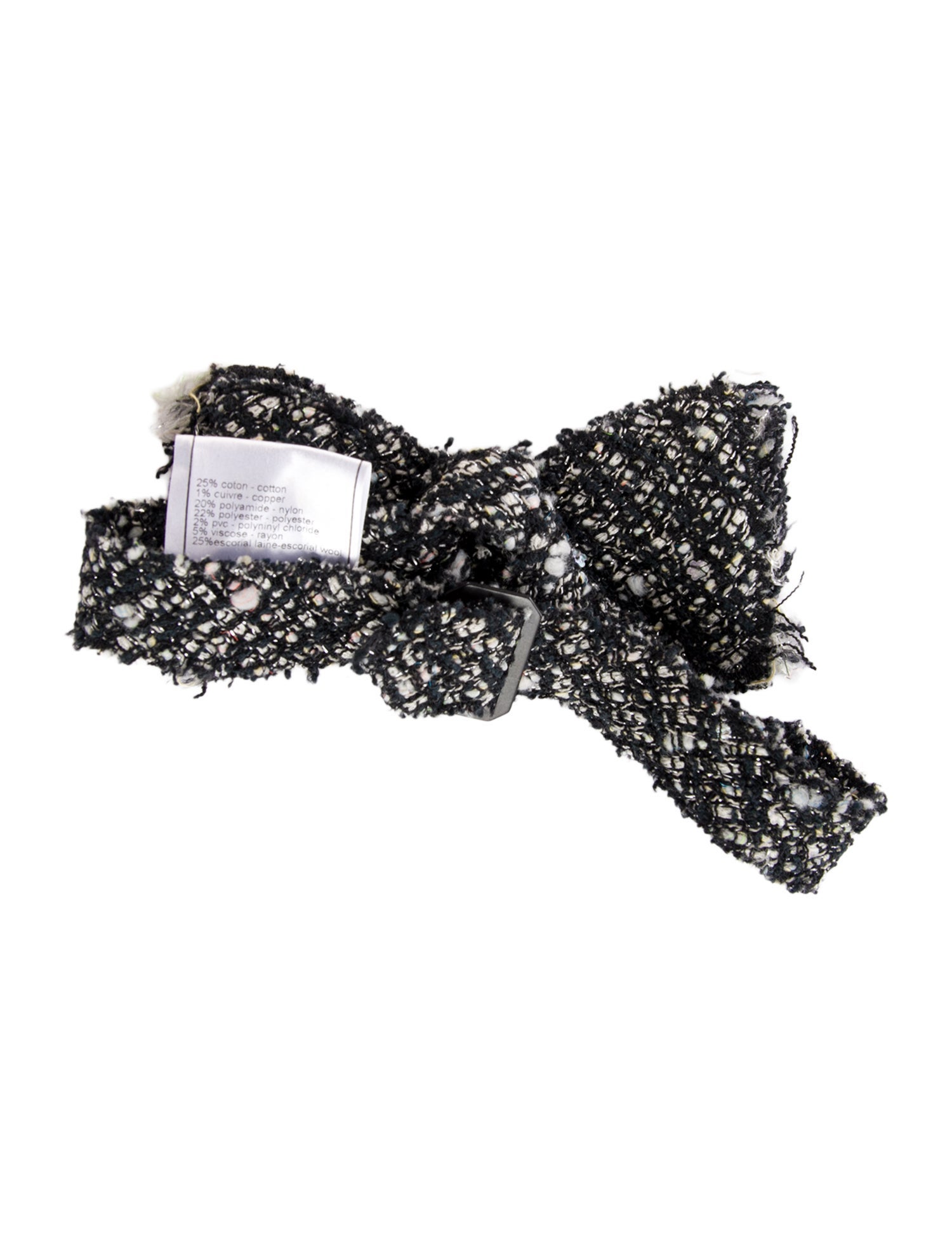 Chanel Raw Edge Tweed Bow Tie