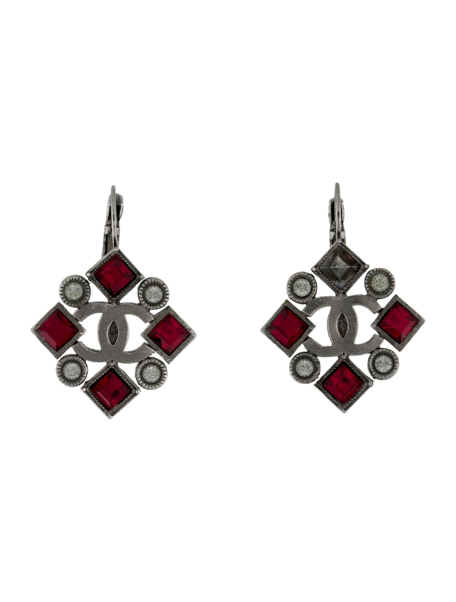 Chanel Strass CC Drop Earrings