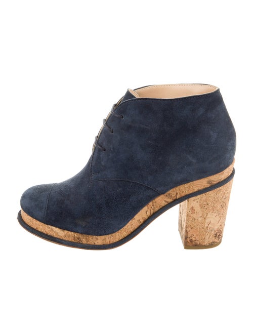 Chanel Interlocking CC Logo Suede Lace-Up Boots