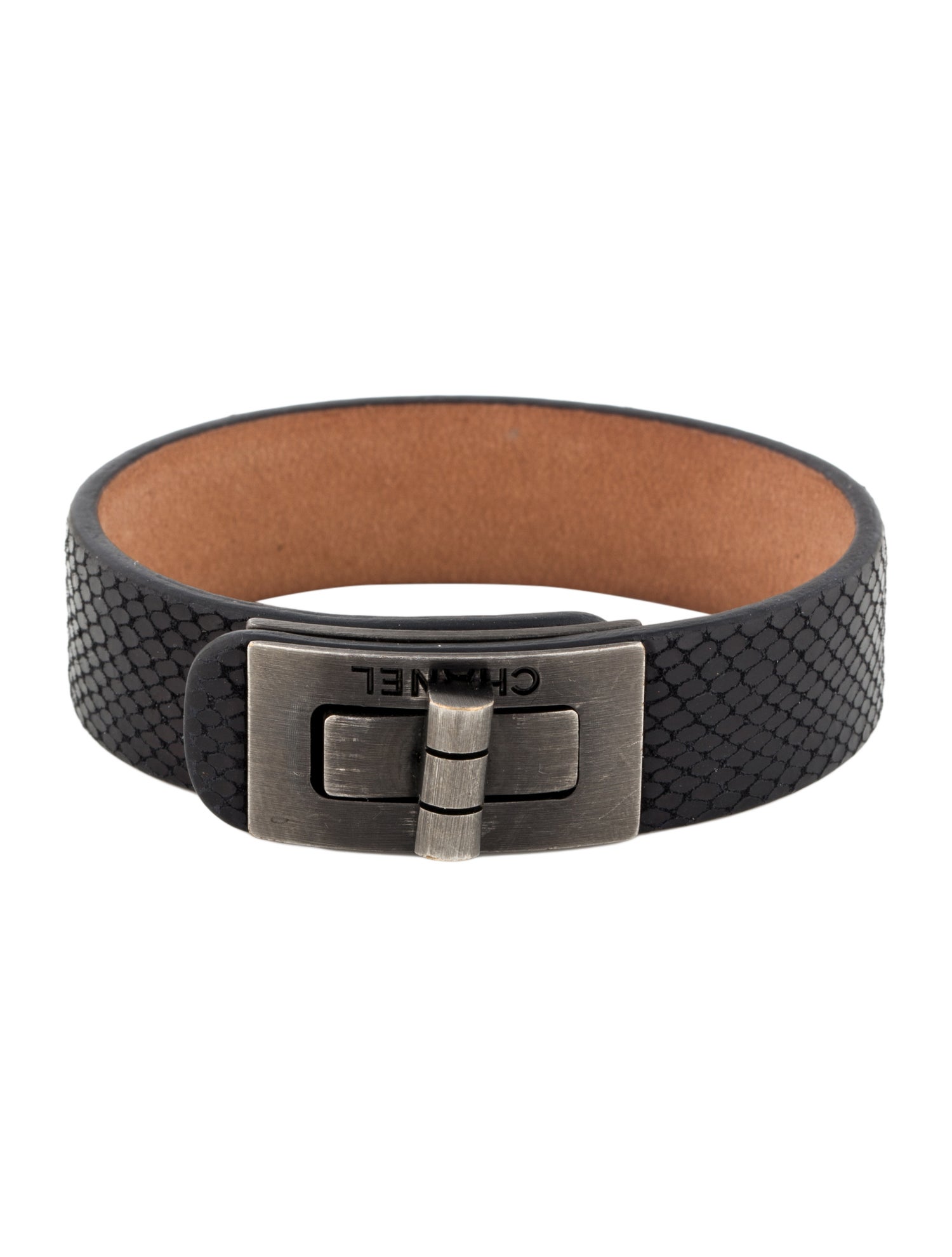 Chanel Leather Turnlock Wrap Bracelet