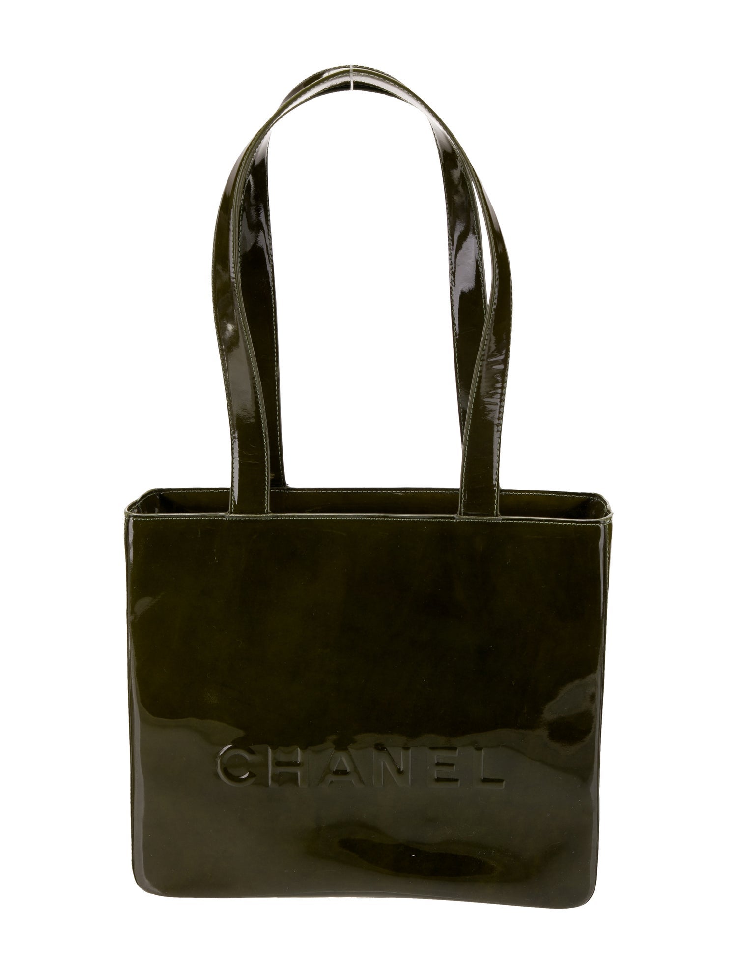 Chanel Patent Logo Tote