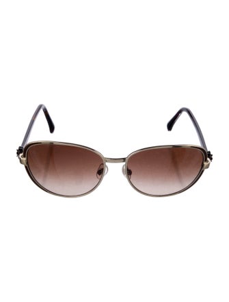 Chanel Camellia Accent Round Sunglasses