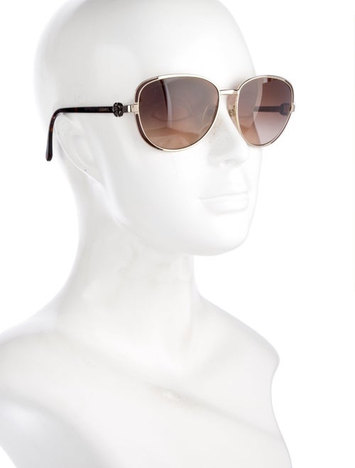 Chanel Camellia Accent Round Sunglasses