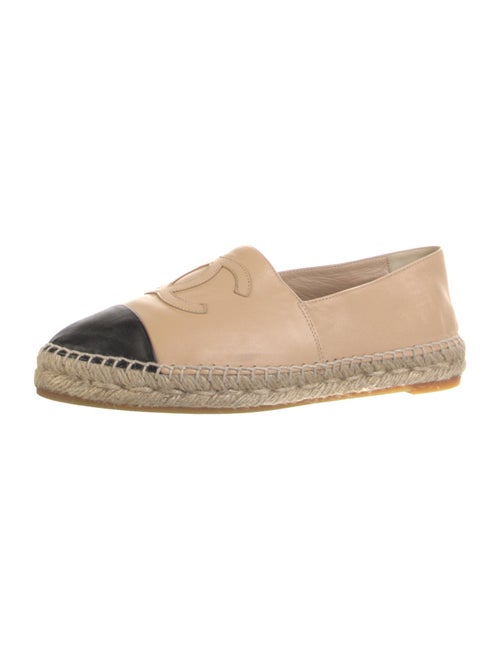 Chanel Interlocking CC Logo Leather Espadrilles