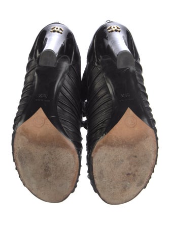 Chanel 2018 Interlocking CC Logo Lace-Up Boots