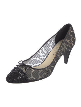 Chanel Interlocking CC Logo Mesh Pumps