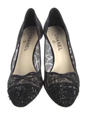 Chanel Interlocking CC Logo Mesh Pumps