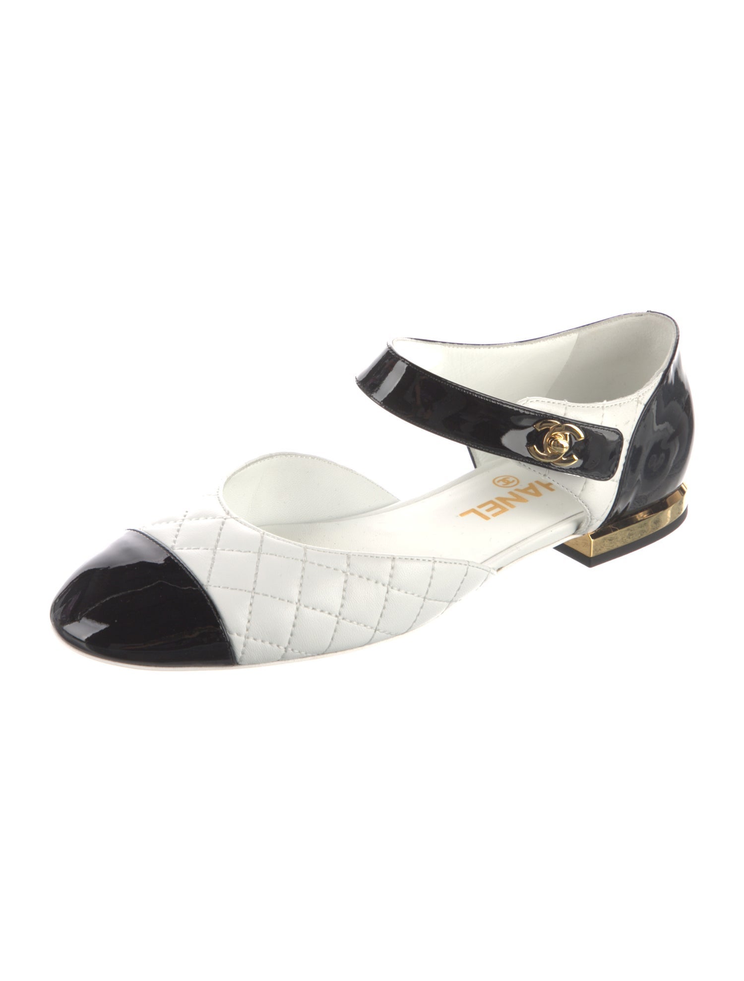 Chanel 2021 Interlocking CC Logo Mary Jane Flats