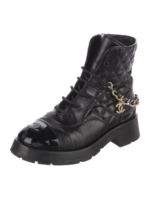 Chanel 2022 Interlocking CC Logo Combat Boots