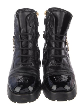 Chanel 2022 Interlocking CC Logo Combat Boots