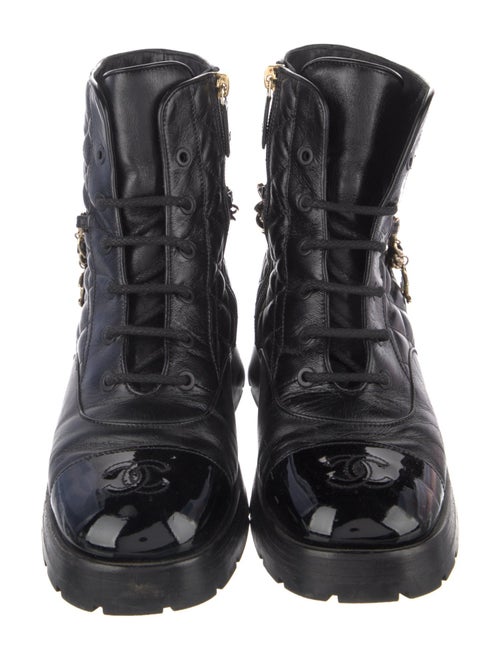 Chanel 2022 Interlocking CC Logo Combat Boots