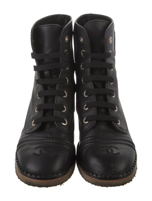 Chanel 2020 Interlocking CC Logo Combat Boots