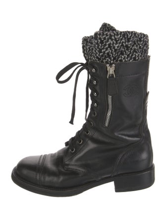 Chanel 2011 Interlocking CC Logo Combat Boots