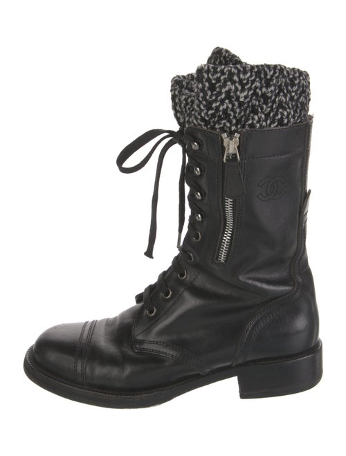 Chanel 2011 Interlocking CC Logo Combat Boots