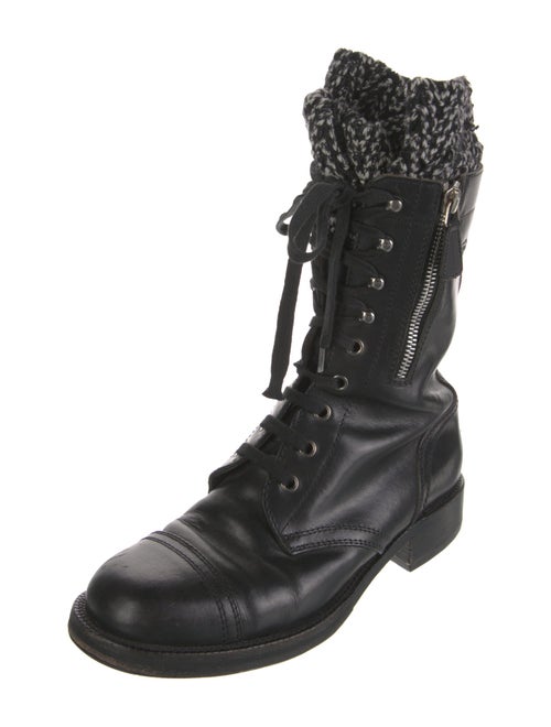 Chanel 2011 Interlocking CC Logo Combat Boots