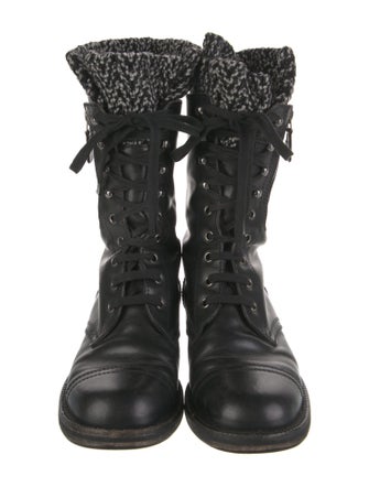 Chanel 2011 Interlocking CC Logo Combat Boots