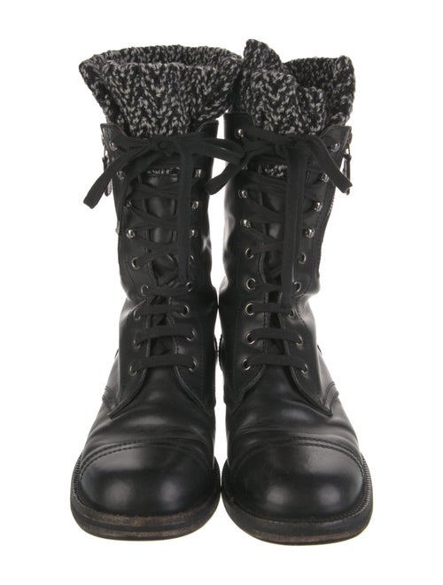 Chanel 2011 Interlocking CC Logo Combat Boots