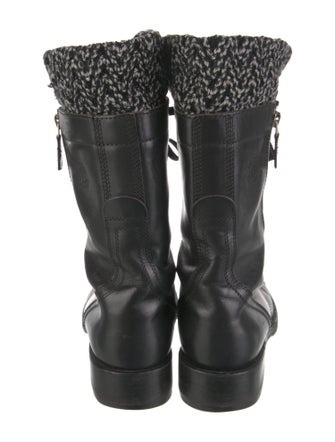 Chanel 2011 Interlocking CC Logo Combat Boots