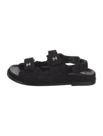 Chanel 2023 Interlocking CC Logo Slingback Sandals