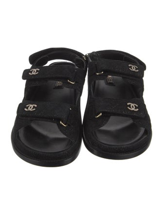 Chanel 2023 Interlocking CC Logo Slingback Sandals